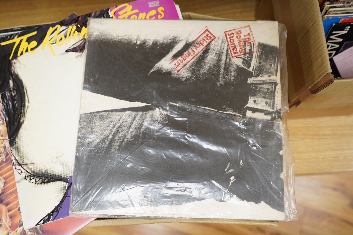 Fifty-four 1970s LP record albums, artists include; The Rolling Stones, the Butterfield blues band, The Who, the Jam, Alan Price, The Velvet Underground, Thin Lizzy, Creedence Clearwater Revival, Jethro Tull, Tracy Chapm